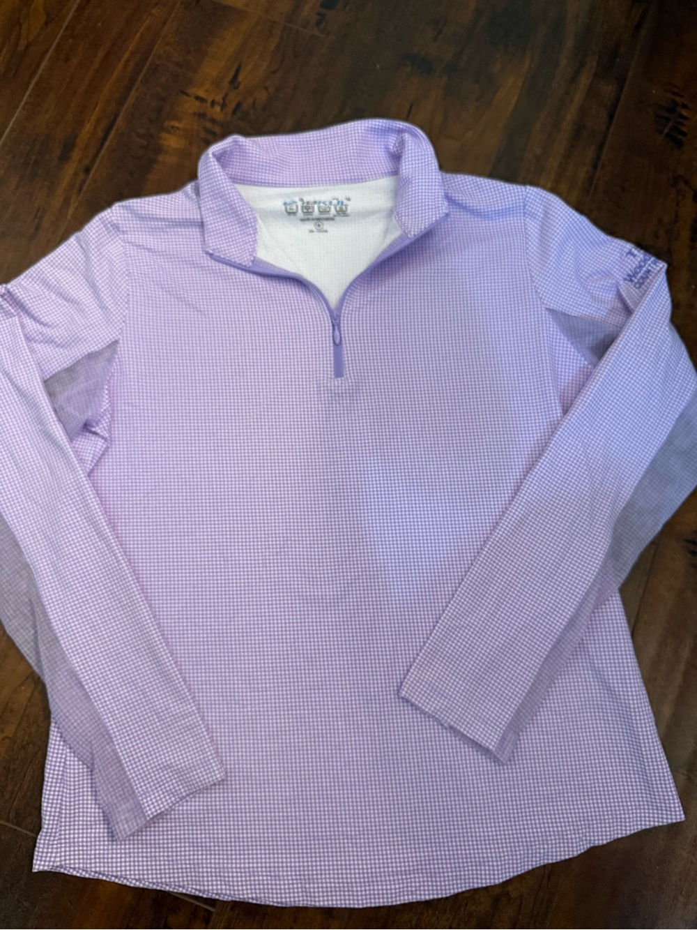 IBKUL Top Women M  Lavender Long Sleeve Quarter Zip Performance Golf Tennis